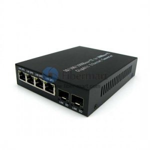10/100/1000M 2SFP+4RJ45 Ports Ethernet Fiber Media Converter 10/100/1000M 2SFP+4RJ45 Ports Ethernet Fiber Media Converter