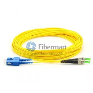 ST/APC to SC/UPC Plenum(OFNP) Duplex 9/125 Single-mode Fiber Patch Cable ST/APC to SC/UPC Plenum(OFNP) Duplex 9/125 Single-mode Fiber Patch Cable