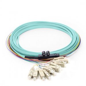12 Fibers LC/SC/FC/ST/E2000 OM3 Multimode Ribbon Fiber Optic Pigtail 12 Fibers LC/SC/FC/ST/E2000 OM3 Multimode Ribbon Fiber Optic Pigtail