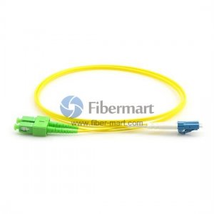 SC/APC to LC/UPC Plenum(OFNP) Duplex 9/125 Single-mode Fiber Patch Cable SC/APC to LC/UPC Plenum(OFNP) Duplex 9/125 Single-mode Fiber Patch Cable