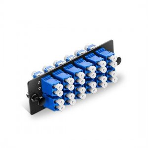 Fiber Adapter Panel 12 LC Duplex OS2 Singlemode Adapters (Blue), Zirconia Ceramic Fiber Adapter Panel 12 LC Duplex OS2 Singlemode Adapters (Blue), Zirconia Ceramic