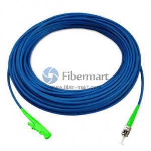 ST/APC to E2000/APC Simplex Singlemode 9/125 Armored Patch Cable ST/APC to E2000/APC Simplex Singlemode 9/125 Armored Patch Cable