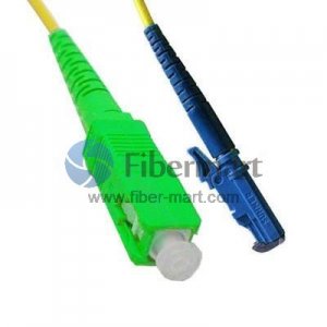 SC/APC to E2000/UPC Plenum(OFNP) Simplex 9/125 Single-mode Fiber Patch Cable SC/APC to E2000/UPC Plenum(OFNP) Simplex 9/125 Single-mode Fiber Patch Cable