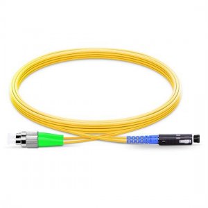 FC APC to MU Duplex PVC/LSZH/OFNP 9/125 Single Mode Fiber Patch Cable FC APC to MU Duplex PVC/LSZH/OFNP 9/125 Single Mode Fiber Patch Cable