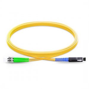 ST APC to MU Duplex PVC/LSZH/OFNP 9/125 Single Mode Fiber Patch Cable ST APC to MU Duplex PVC/LSZH/OFNP 9/125 Single Mode Fiber Patch Cable