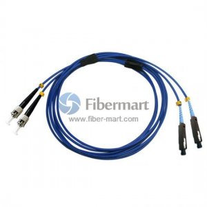 ST/UPC to MU/UPC Duplex Singlemode 9/125 Armored Patch Cable ST/UPC to MU/UPC Duplex Singlemode 9/125 Armored Patch Cable