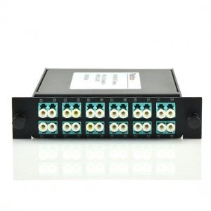24 Fibras OM4 LC Quad 12 Hilos MPO Macho 0.6dB Estándar LGX Cassette, Polaridad Tipo A 24 Fibras OM4 LC Quad 12 Hilos MPO Macho 0.6dB Estándar LGX Cassette, Polaridad Tipo A