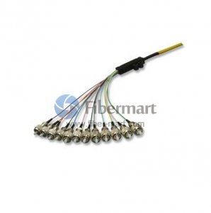 8-Fiber 50/125 OM4 Multimode Ribbon Fan-out LC/SC/ST/FC Pigtail