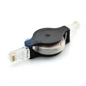 Cable RJ45 retráctil de red de par trenzado sin blindaje (UTP) CAT5e de 2,5 m Cable RJ45 retráctil de red de par trenzado sin blindaje (UTP) CAT5e de 2,5 m