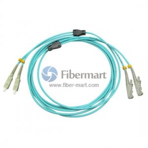 SC/UPC to E2000/UPC Duplex OM3 Multimode Armored Patch Cable SC/UPC to E2000/UPC Duplex OM3 Multimode Armored Patch Cable