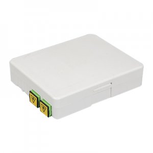 Caja de terminación de fibra con salida de pared SC de 2 fibras o LC de 4 fibras con coletas y adaptadores Caja de terminación de fibra con salida de pared SC de 2 fibras o LC de 4 fibras con coletas y adaptadores
