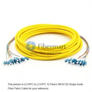 LC/APC to LC/UPC 8 Fibers SM 9/125 Single mode Fiber Patch Cable LC/APC to LC/UPC 8 Fibers SM 9/125 Single mode Fiber Patch Cable