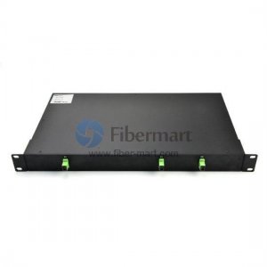 Divisor de PLC de fibra 1x2 con caja metálica de montaje en bastidor 1U 19 Divisor de PLC de fibra 1x2 con caja metálica de montaje en bastidor 1U 19