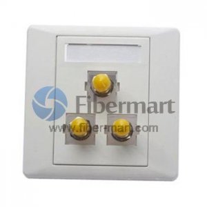 Salida de placa de pared de fibra óptica ST de 3 puertos Salida de placa de pared de fibra óptica ST de 3 puertos