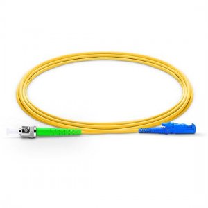 ST APC to E2000 UPC Simplex PVC/LSZH/OFNP 9/125 Single Mode Fiber Patch Cable ST APC to E2000 UPC Simplex PVC/LSZH/OFNP 9/125 Single Mode Fiber Patch Cable