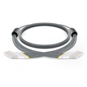 Custom LC to LC 8 Fibers OM3 Multimode Armored Breakout Cable 3.0mm Legs Custom LC to LC 8 Fibers OM3 Multimode Armored Breakout Cable 3.0mm Legs