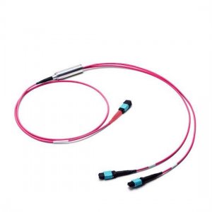 Câble de dérivation MPO multimode MPO-16 à 2x MPO-8 OM4, 16 fibres, polarité B, paquet LSZH