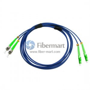 LC/APC to ST/APC Duplex Singlemode 9/125 Armored Patch Cable LC/APC to ST/APC Duplex Singlemode 9/125 Armored Patch Cable