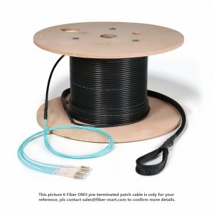 24 Fibers Outdoor Multimode OM3 Pre Terminated Fiber Patch Cable 24 Fibers Outdoor Multimode OM3 Pre Terminated Fiber Patch Cable