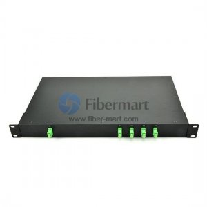 1x4 Fibre PLC Splitter avec 1U 19 montage en rack boîte en métal 1x4 Fibre PLC Splitter avec 1U 19 montage en rack boîte en métal