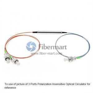 3 Ports S+C+L（1460-1625)nm Polarization Insensitive Optical Circulator [FM-CIR-3-SCL-X]