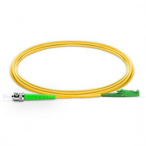 ST APC to E2000 APC Simplex PVC/LSZH/OFNP 9/125 Single Mode Fiber Patch Cable ST APC to E2000 APC Simplex PVC/LSZH/OFNP 9/125 Single Mode Fiber Patch Cable