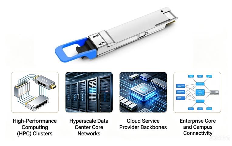 Cenários de aplicação sugeridos para o QSFP-DD Cenários de aplicação sugeridos para o QSFP-DD