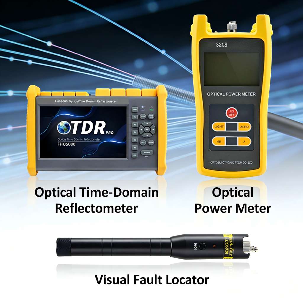Fibermart에서 제공하는 광섬유 테스트 도구인 OTDR, 광 파워 미터 및 시각적 결함 탐지기