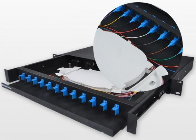 Panneau de brassage &agrave; 12 fibres optiques pour montage en rack