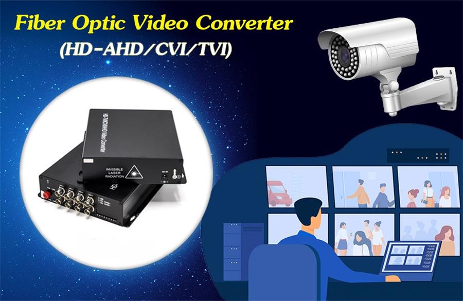 Convertidor de v&iacute;deo de fibra &oacute;ptica para vigilancia