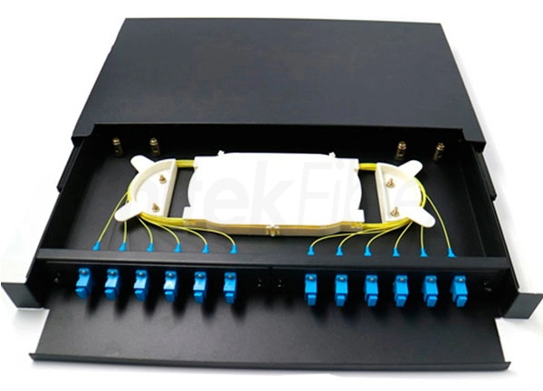 Panneau de brassage fibre optique mont&eacute; en rack