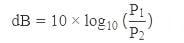 dB formula with log P1/P2