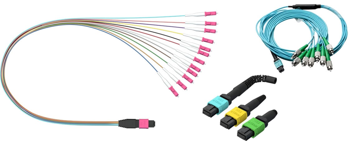 MPO-12 Breakoutkabel mit flexiblem Übergang MPO-12 Breakoutkabel mit flexiblem Übergang