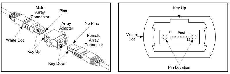 FIBERMART 12 Fiber MPO connectors FIBERMART 12 Fiber MPO connectors