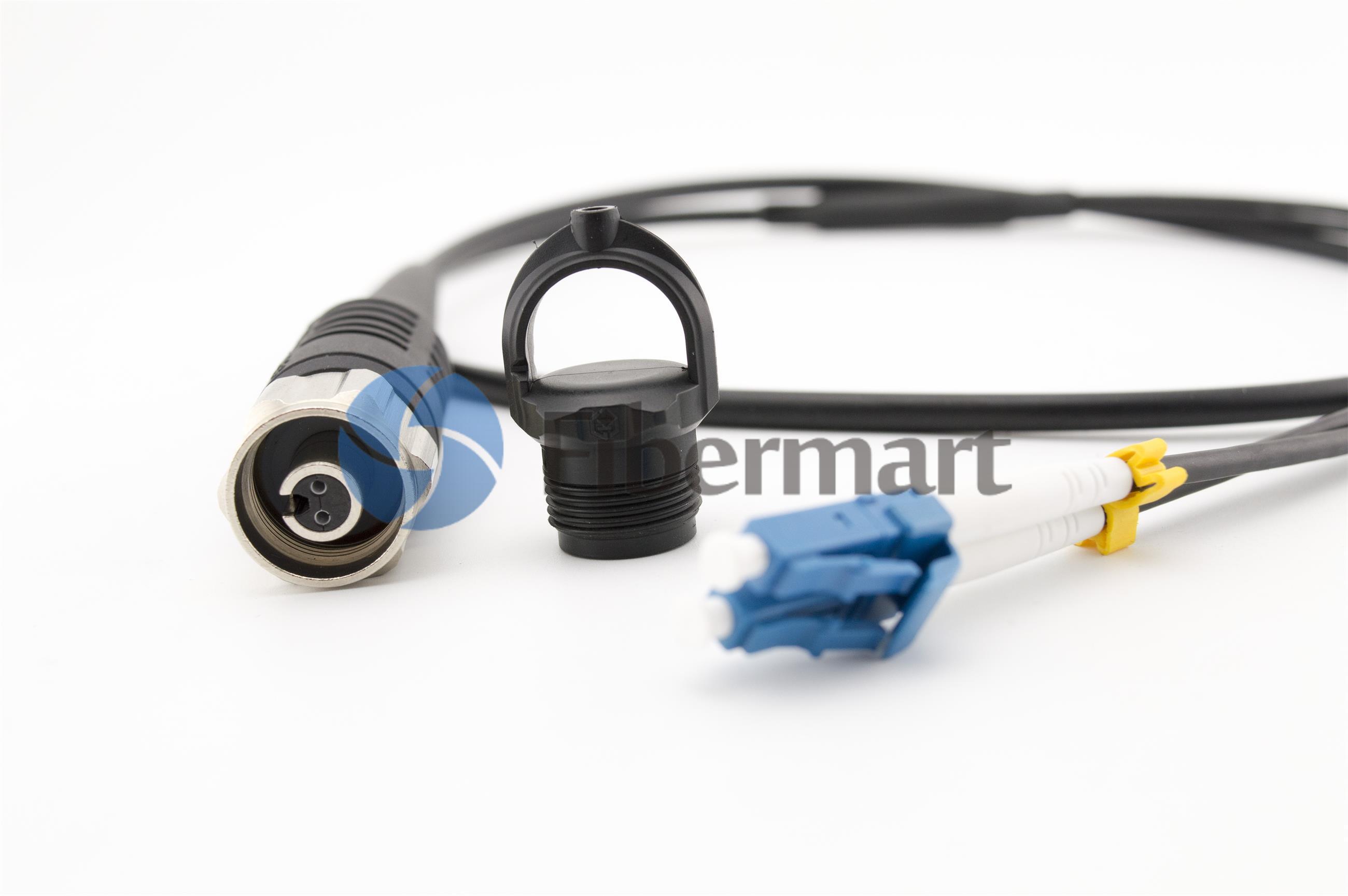 IP67-ODC-Typ (Stecker) in Militärqualität auf LC/SC/ST/FC-Duplex-Glasfaser-Patchkabel