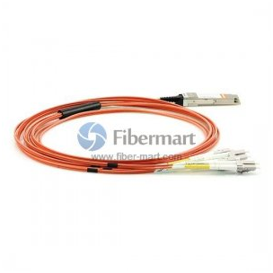 a red fiber patch cable connector