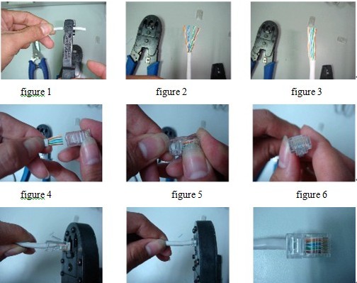Mit dem Crimpwerkzeug einen RJ45-Stecker hergestellt