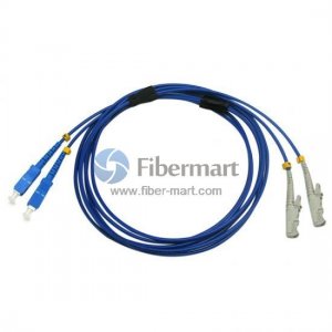 SC/UPC to E2000/UPC Duplex Singlemode 9/125 Armored Patch Cable SC/UPC to E2000/UPC Duplex Singlemode 9/125 Armored Patch Cable