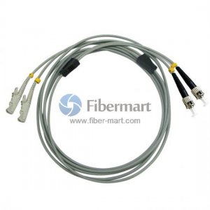 ST/UPC to E2000/UPC Duplex Multimode OM2 Armored Patch Cable ST/UPC to E2000/UPC Duplex Multimode OM2 Armored Patch Cable