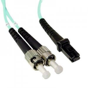 ST to MTRJ Duplex PVC/LSZH/OFNP OM3 Multimode Fiber Optic Patch Cable ST to MTRJ Duplex PVC/LSZH/OFNP OM3 Multimode Fiber Optic Patch Cable