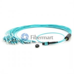 24 Fibers OM3 24 Strands MPO Harness Cable 3.0mm LSZH/Riser