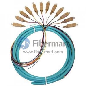 8-fiber 0.9mm OM3 Multimode LC/SC/ST/FC Bunch Pigtail 8-fiber 0.9mm OM3 Multimode LC/SC/ST/FC Bunch Pigtail