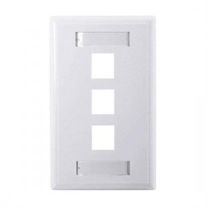 Three Ports Keystone Single Gang Wall Plate Three Ports Keystone Single Gang Wall Plate