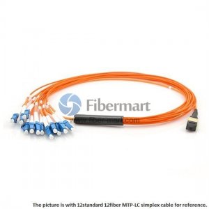 12 fibras multimodo OM1 12 hilos MTP arnés de cable 3.0 mm LSZH / Riser
