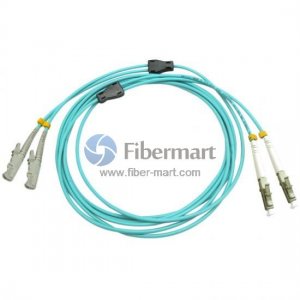 LC/UPC to E2000/UPC Duplex OM3 Multimode Armored Patch Cable LC/UPC to E2000/UPC Duplex OM3 Multimode Armored Patch Cable