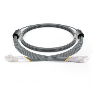 Custom LC to SC 6 Fibers OM3 Multimode Armored Breakout Cable 3.0mm Legs Custom LC to SC 6 Fibers OM3 Multimode Armored Breakout Cable 3.0mm Legs