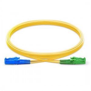 Cabo de conexão de fibra monomodo E2000 UPC para E2000 APC duplex PVC/LSZH/OFNP 9/125 Cabo de conexão de fibra monomodo E2000 UPC para E2000 APC duplex PVC/LSZH/OFNP 9/125