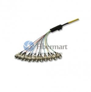12-Fiber OM3 Multimode Ribbon Fan-out LC/SC/ST/FC Pigtail 12-Fiber OM3 Multimode Ribbon Fan-out LC/SC/ST/FC Pigtail