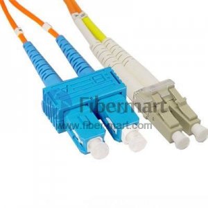 SC/UPC-LC/UPC Duplex Multimode 100/140um 3.0mm Fiber Patch Cable SC/UPC-LC/UPC Duplex Multimode 100/140um 3.0mm Fiber Patch Cable