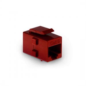 Cat6 RJ45 (8P8C) Unshielded Coupler Keystone Insert Module Red Cat6 RJ45 (8P8C) Unshielded Coupler Keystone Insert Module Red